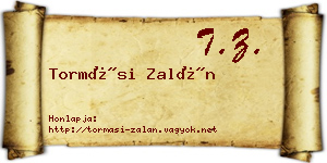 Tormási Zalán névjegykártya